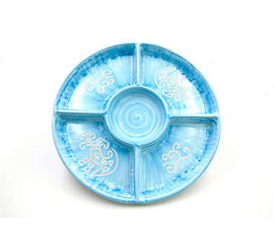 antipastiera in ceramica sarda artigianale realizzata nel Laboratorio Terra Sarda Ceramiche a Siniscola
