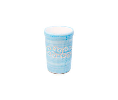 Bicchiere / portaspazzolino artigianale in ceramica sarda realizzato nel Laboratorio Terra Sarda Ceramiche a Siniscola